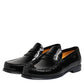 Dolce & Gabbana Black Leather Slip On Loafers Dress Shoes