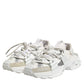 Dolce & Gabbana White Gray Low Top Space Sneakers Shoes
