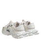 Dolce & Gabbana White Gray Low Top Space Sneakers Shoes