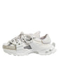 Dolce & Gabbana White Gray Low Top Space Sneakers Shoes