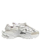Dolce & Gabbana White Gray Low Top Space Sneakers Shoes