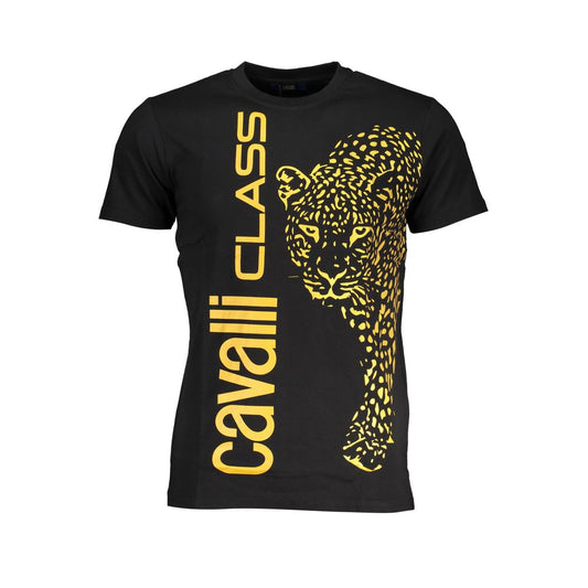 Cavalli Class Black Cotton T-Shirt Mens T-Shirt
