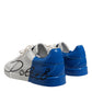 Dolce & Gabbana White Blue Low Top Leather Sneakers Shoes