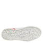 Dolce & Gabbana White Red Logo Low Top Leather Sneakers Shoes