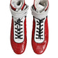 Dolce & Gabbana Red Quilted Leather Lace Up Sneakers Shoes
