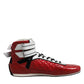 Dolce & Gabbana Red Quilted Leather Lace Up Sneakers Shoes