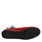 Dolce & Gabbana Red Quilted Leather Lace Up Sneakers Shoes