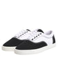 Dolce & Gabbana Black Cotton Canvas Lace Up Men Sneakers Shoes