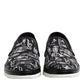 Dolce & Gabbana Black Slip On Printed Men Loafers Shoes