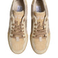 Dolce & Gabbana Beige Leather Low Top Lace Up Sneakers Shoes
