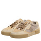 Dolce & Gabbana Beige Leather Low Top Lace Up Sneakers Shoes