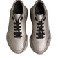 Dolce & Gabbana Silver DAYMASTER Leather Men Sneakers Shoes