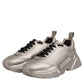 Dolce & Gabbana Silver DAYMASTER Leather Men Sneakers Shoes