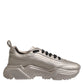 Dolce & Gabbana Silver DAYMASTER Leather Men Sneakers Shoes