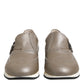 Dolce & Gabbana Brown Leather Men Low Top Sneakers Shoes