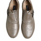 Dolce & Gabbana Brown Leather Men Low Top Sneakers Shoes