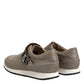 Dolce & Gabbana Brown Leather Men Low Top Sneakers Shoes