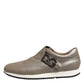 Dolce & Gabbana Brown Leather Men Low Top Sneakers Shoes