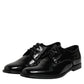 Dolce & Gabbana Black Patent Leather Derby Formal Dress Shoes