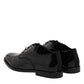 Dolce & Gabbana Black Patent Leather Derby Formal Dress Shoes
