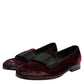 Dolce & Gabbana Red Velvet Men Slip On Loafers Dress Shoes