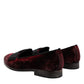 Dolce & Gabbana Red Velvet Men Slip On Loafers Dress Shoes