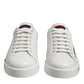 Dolce & Gabbana White Red Logo Low Top Leather Sneakers Shoes