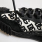 Dolce & Gabbana Black Logo Lace Up Low Top NS1 Sneakers Shoes
