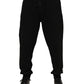 Dolce & Gabbana Black Cotton Logo Tape Men Jogger Pants