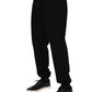 Dolce & Gabbana Black Cotton Logo Tape Men Jogger Pants