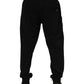 Dolce & Gabbana Black Cotton Logo Tape Men Jogger Pants