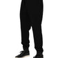 Dolce & Gabbana Black Cotton Crown Jogger Sweatpants Pants