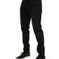 Dolce & Gabbana Black Cotton Logo Plaque Denim Jeans