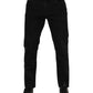 Dolce & Gabbana Black Cotton Logo Plaque Slim Fit Denim Jeans