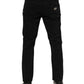 Dolce & Gabbana Black Cotton Logo Plaque Slim Fit Denim Jeans