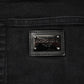 Dolce & Gabbana Black Cotton Logo Plaque Slim Fit Denim Jeans