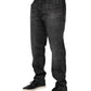 Dolce & Gabbana Gray Washed Cotton Loose Denim Jeans