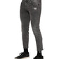 Dolce & Gabbana Gray Cotton Logo Plaque Men Denim Jeans