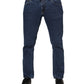 Dolce & Gabbana Blue Cotton Logo Skinny Denim Jeans