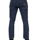 Dolce & Gabbana Blue Cotton Logo Skinny Denim Jeans