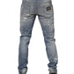 Dolce & Gabbana Blue Cotton Tattered Slim Fit Men Denim Jeans