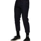 Dolce & Gabbana Dark Blue Cotton Logo Slim Fit Men Denim Jeans