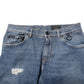 Dolce & Gabbana Blue Cotton Tattered Skinny Logo Denim Jeans