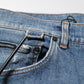 Dolce & Gabbana Blue Cotton Tattered Skinny Logo Denim Jeans
