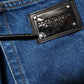 Dolce & Gabbana Blue Cotton Logo Plaque Denim Jeans