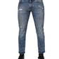 Dolce & Gabbana Blue Cotton Logo Plaque COMFORT Denim Jeans