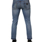Dolce & Gabbana Blue Cotton Logo Plaque COMFORT Denim Jeans