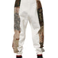 Dolce & Gabbana White Patchwork Mens Jogger Pants