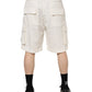 Dolce & Gabbana White Cotton Cargo Bermuda Sweatshorts Shorts