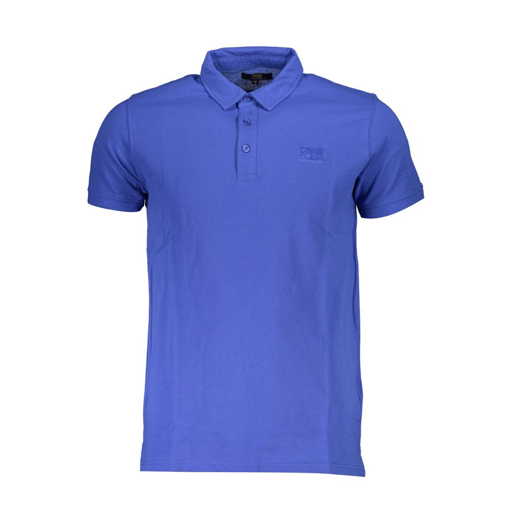 Cavalli Class Blue Cotton Polo Shirt Mens T-Shirt